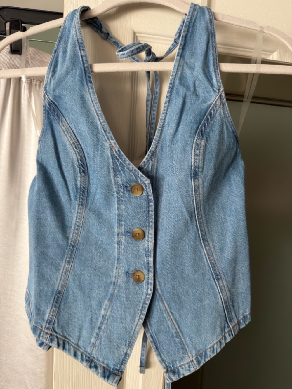 American Eagle Outfitters Light Blue Denim Tank Top